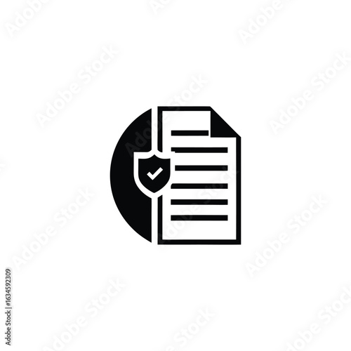 Document security shield with checkmark icon