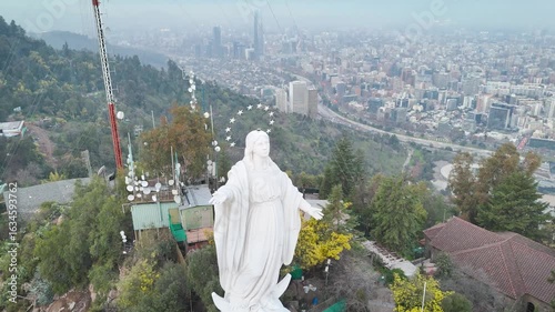Virgen de la Inmaculada Concepción Cerro San Cristóbal Vista de Dron
