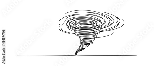 Swirling vortex wind storm drawing tornado weather