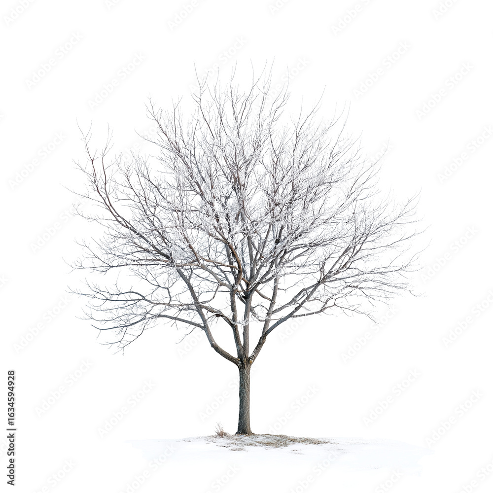 Obraz premium Detailed pencil sketch of a bare tree with intricate branches against a white background
