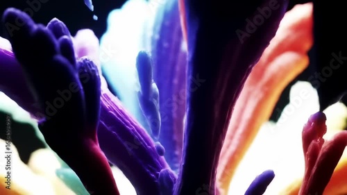 Abstract colorful ink patterns