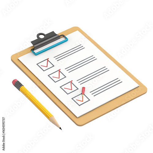 Wallpaper Mural A clipboard with a pencil on it and a check mark on the top left corner Torontodigital.ca