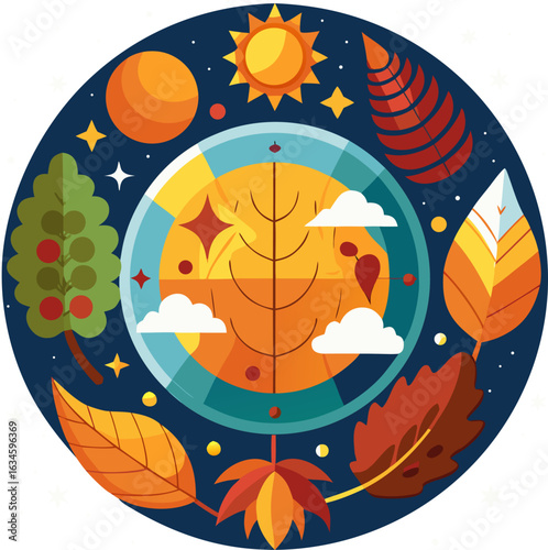 Autumn equinox icon