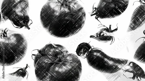Abstract grayscale vegetables