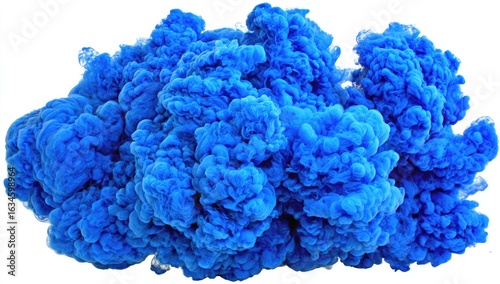 Abstract vibrant blue ink cloud