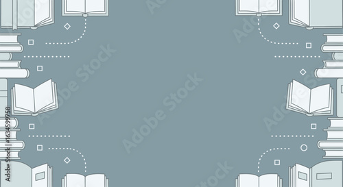 Elegant book themed background with space for text perfect for educational materials