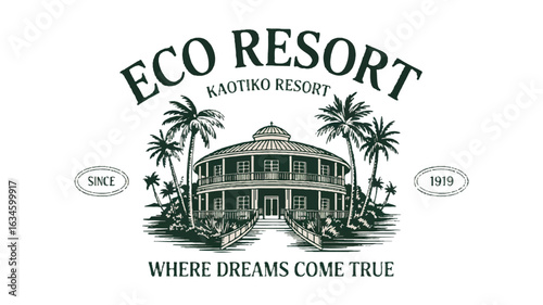 Eco Resort Kaotiko Resort Vintage Logo hotel travel
