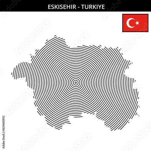the unique concentric map of Eskisehir Turkey