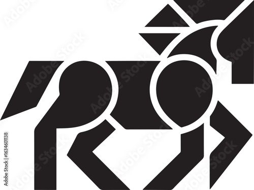 Geometric Horse Silhouette Vector Illustration for Modern Art and Abstract Design Projects