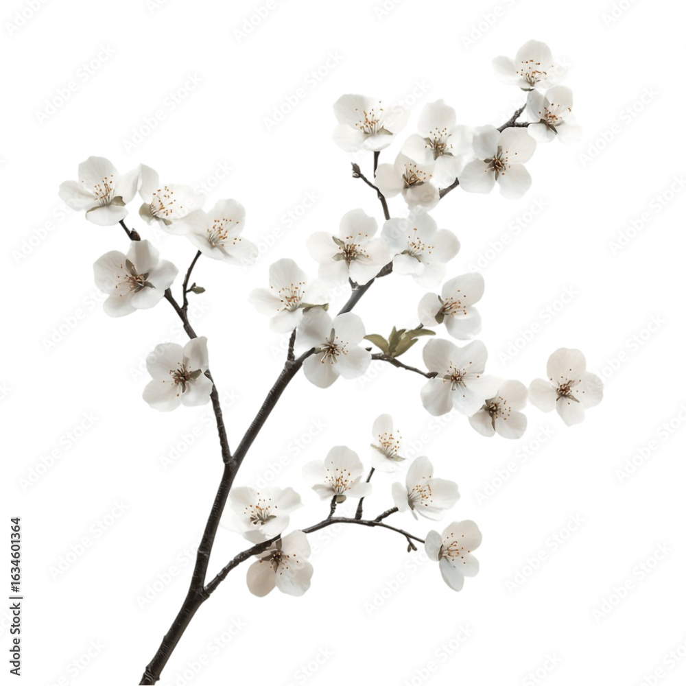 Obraz premium Delicate White Blossoms Artistic Spring Branch Abstract Background