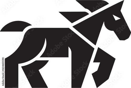Stylized Horse Silhouette Vector Illustration for Contemporary Art and Animal-Themed Design Projects