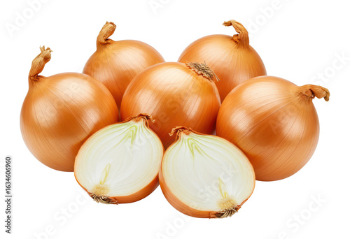 Wallpaper Mural Fresh whole and sliced brown onions. Cut out PNG Torontodigital.ca