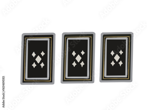 Illustration of fortune telling with three tarot cards lined up horizontally