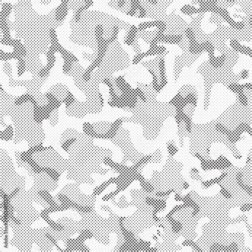 Abstract halftone background. Military camouflage effect dot seamless pattern texture. Dotted background as design element.