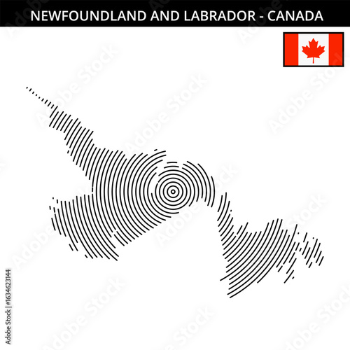 Newfoundland and Labrador with detailed map design