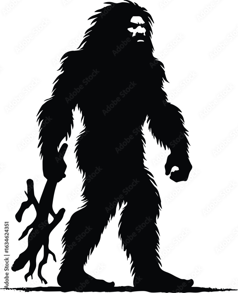 Obraz premium Strong caveman from stone age Vector Illustration isolated on a white background