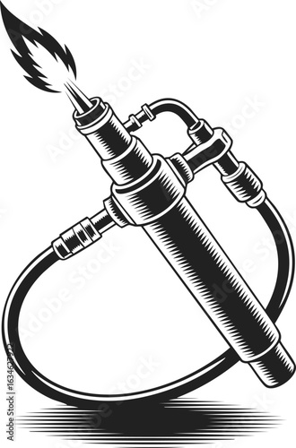Cutting torch, welding tool, industrial flame cutter, metalworking equipment, blowtorch style engraving
