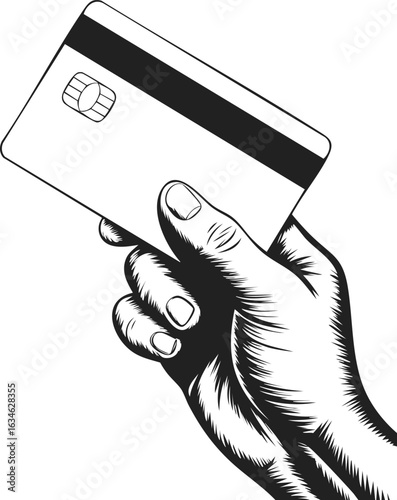 Debit card, banking card, credit card, financial tool held in hand