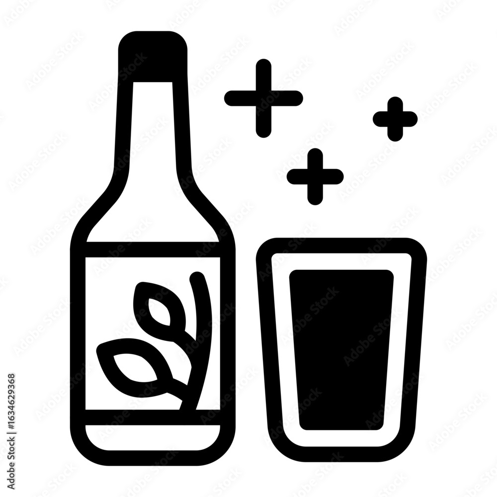 Obraz premium This Soju icon is suitable for South Korean Culture.