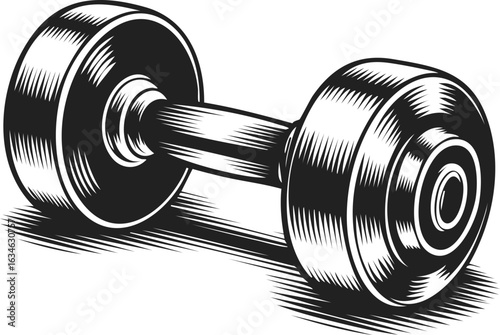 Dumbbell, weightlifting equipment, gym accessory, fitness tool, strength training device, exercise implement, workout apparatus designed for muscle building