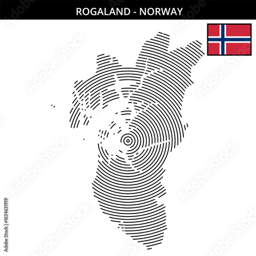 Rogaland in Norway with its unique geographical map