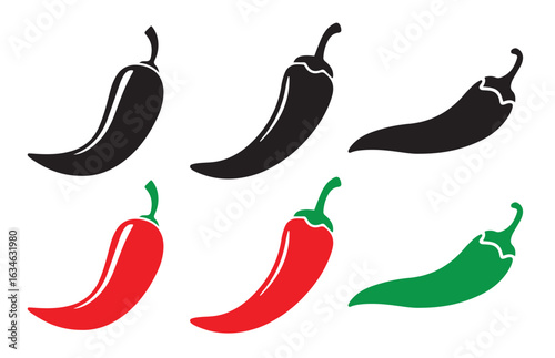 set of hot chili vector icon illustration eps 10