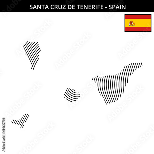 Santa Cruz de Tenerife with its distinct map design