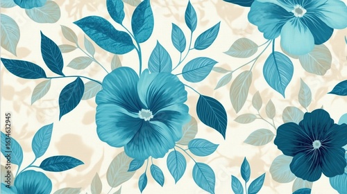 Teal Floral Pattern