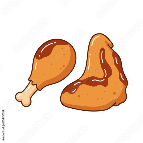Chicken Drumsticks and Wing Illustration
