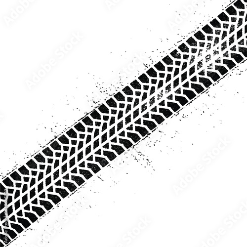 high resolution vector of tire track imprint with intricate diagonal zigzag design for forensic design and illustration