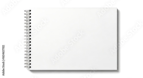Spiral Notebook Mockup with Blank Cover on White Background