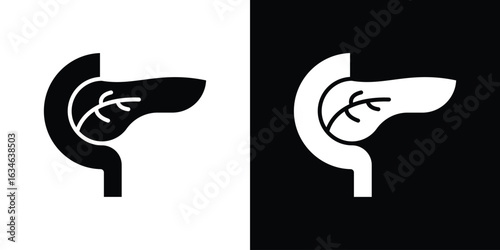pancreas icon, simple flat style. for ui or ux designs