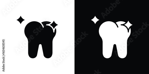 clean tooth icon, simple flat style. for ui or ux designs