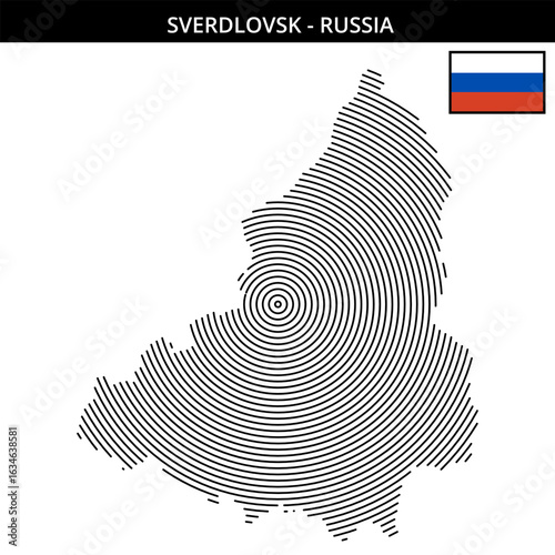 Chelyabinsk Russia map featuring country flag design