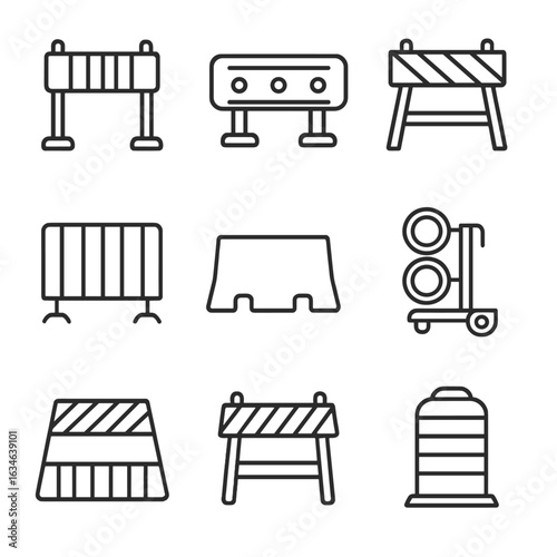 Icon fencing road roads vibrant entry dividers collision urban vector traffic barrier