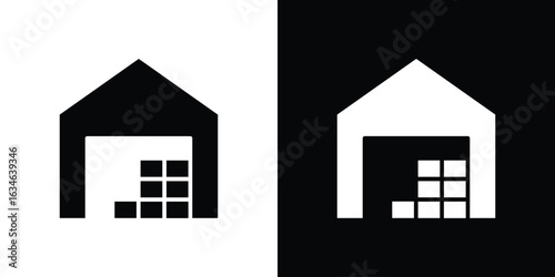 Warehouse icon, simple flat style. for ui or ux designs