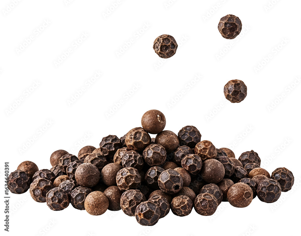 Fototapeta premium Black pepper (peas) , isolated on transparent background, png
