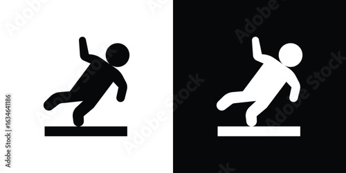 Slippery floor icon, simple flat style. for ui or ux designs