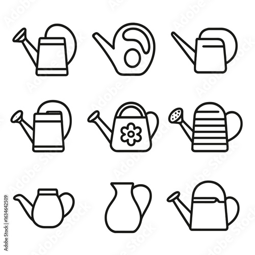 Can icon jug watering icons vector metal vintage indoor long flower