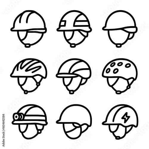 Vector icon site lightweight roller helmets holes reflective safety green helmet bike