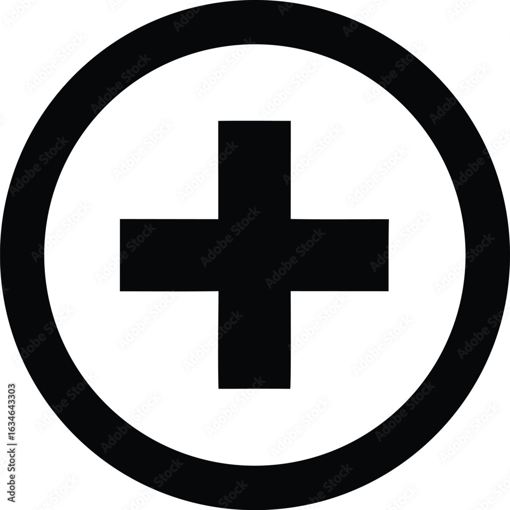 Obraz premium plus symbol circle vector icon.