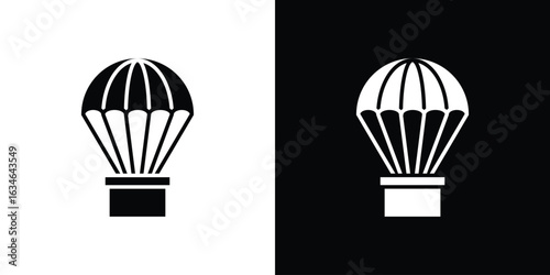 Parachute icon, simple flat style. for ui or ux designs