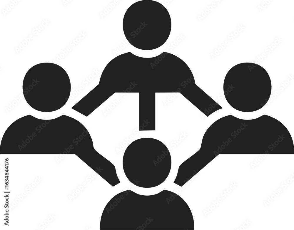 Fototapeta premium Multiplayer icon, collaborative gaming, group interaction symbol, teamwork representation, social connection graphic