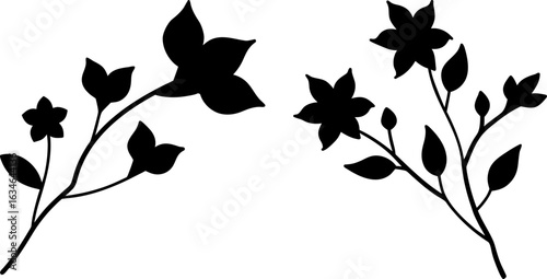 Tree branch black silhouettes set, Set of tree branches, tree branch collections, Vector of tree branches, tree branch silhouette, tree branch isolated on white background