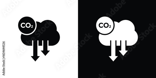Low carbon dioxide icon, simple flat style. for ui or ux designs