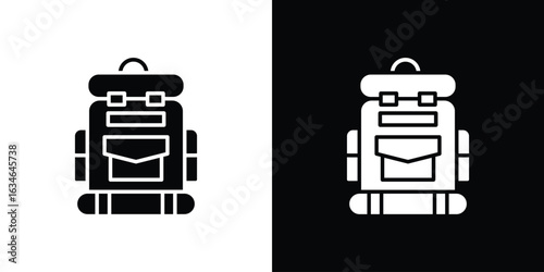 Hiking backpack icon, simple flat style. for ui or ux designs