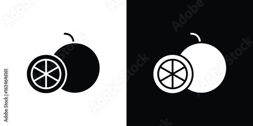 Grapefruit icon, simple flat style. for ui or ux designs