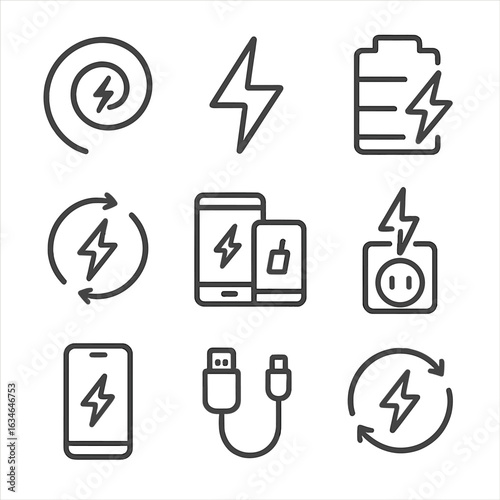 From indicator icons connector energy charging mobile step icon refill phone bolt