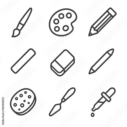 Paintbrush tool sponge tools art scraper vector dropper icon ink icons eraser