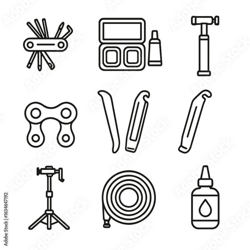 Icons lever icon bike stand hex spare vector wrench repair bicycle patch